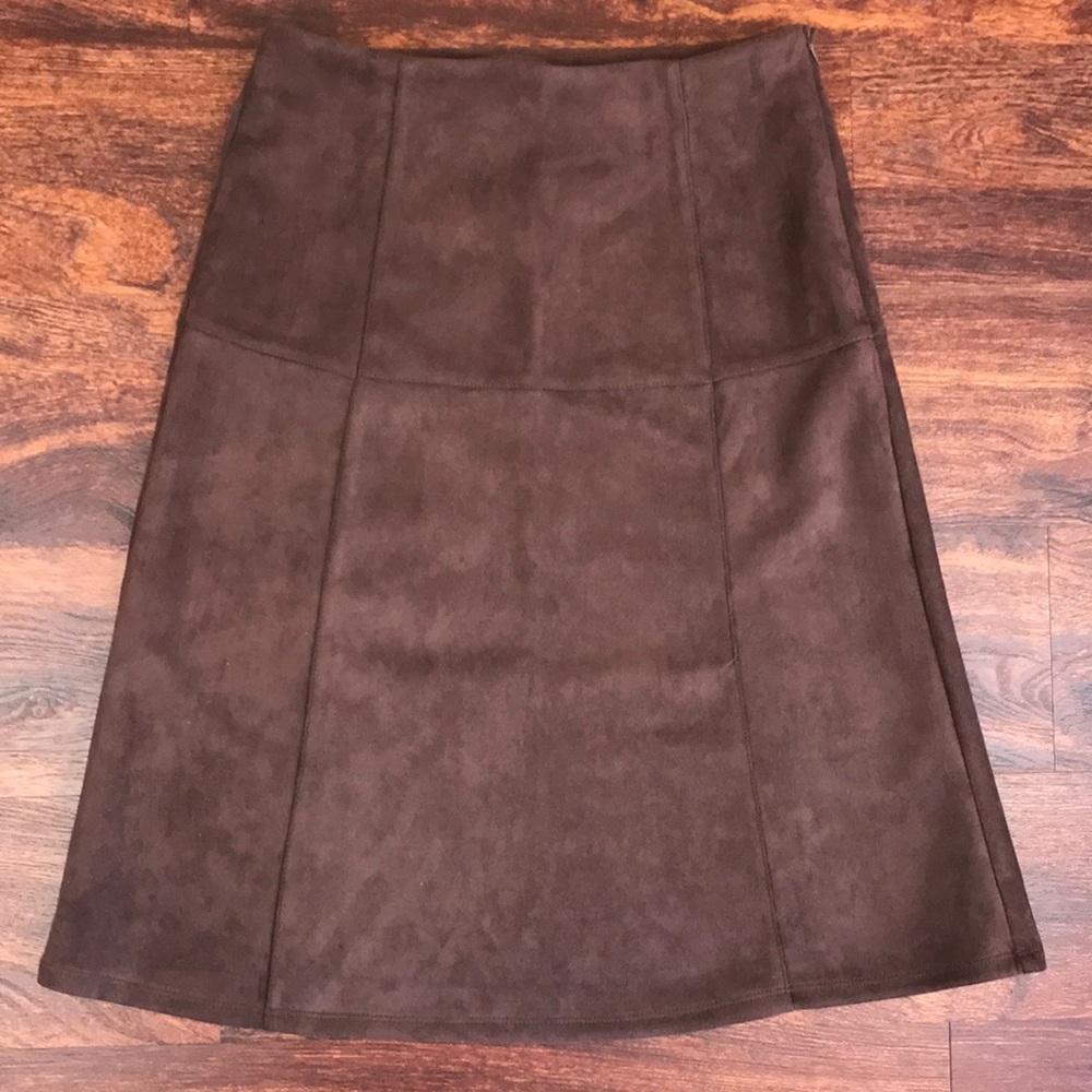 Vila Tea-length suede skirt